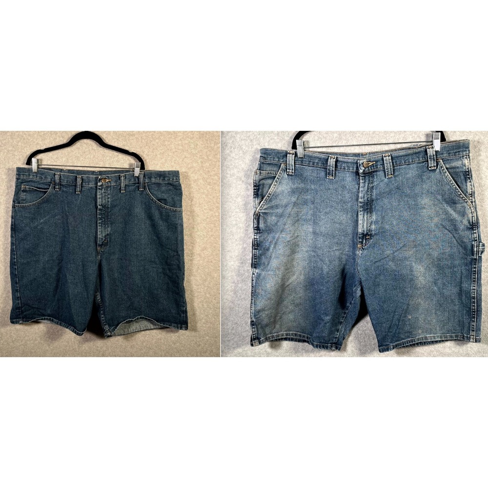 Set of 2-Wrangler Authentic Bermuda Shorts Men 44 Blue Denim